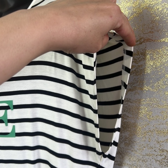 Reitmans White Marshmallow Striped Short Sleeve Tie Front T-Shirt Size XL - Picture 8 of 16